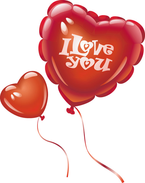 free vector Romantic heartshaped balloons vector